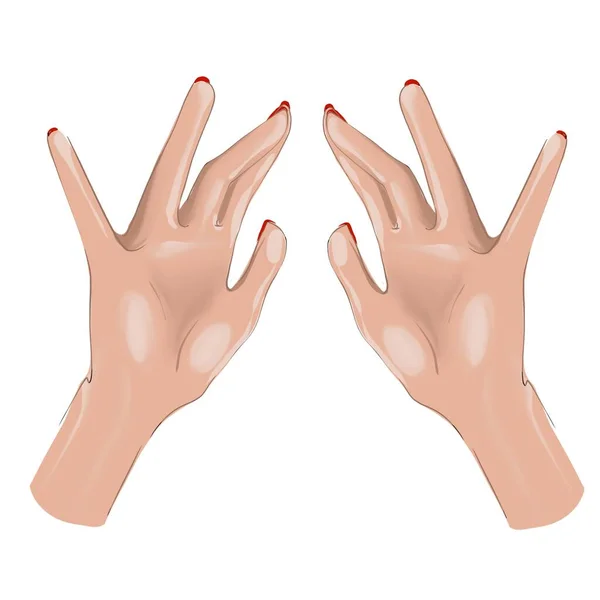 Zeichnung weiblicher Hände für die Dekoration in Nahaufnahme — Stockfoto