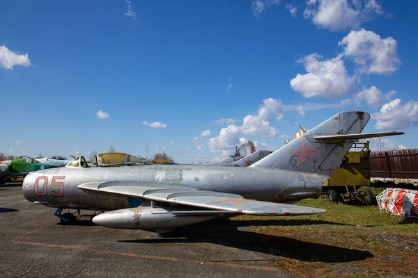 Caça Jacto Primeira Linha Museu Aviação Mig Caça Soviética Jato — Fotografia de Stock