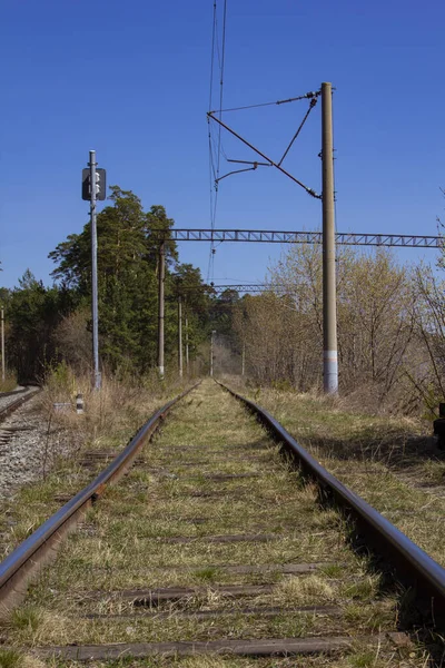 Caminhos Ferro Infra Estruturas Velhos Trilhos Ferroviários Turnouts Semáforos — Fotografia de Stock