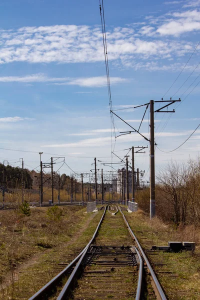 Eisenbahngleise Und Infrastruktur Alte Eisenbahngleise Weichen Und Ausleger — Stockfoto