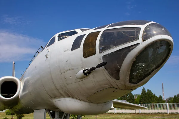 苏联重型双引擎喷气式多用途飞机 托利亚蒂Sakhorov技术公园展览 图库图片