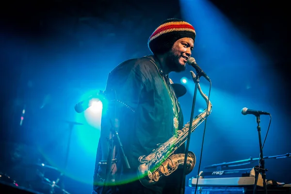 Kamasi Washington Actuando Festival Música Lowlands — Foto de Stock