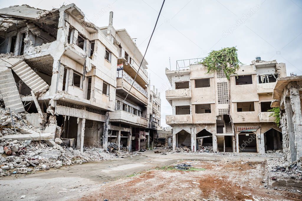 the destruction of the city in Syria