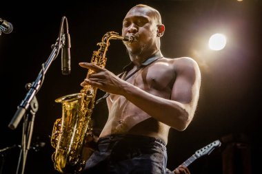 Seun Kuti performing at Into the great wide open music festival clipart