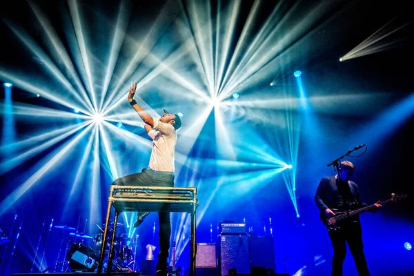 Redakteure Auf Der Bühne Beim Musikfestival — Stockfoto