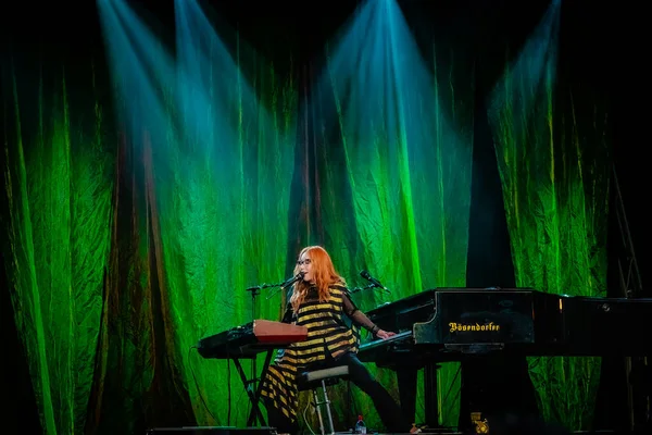 Tori Amos Vystupující Pódiu Během Festivalu Zvukové Hudby Primavera — Stock fotografie
