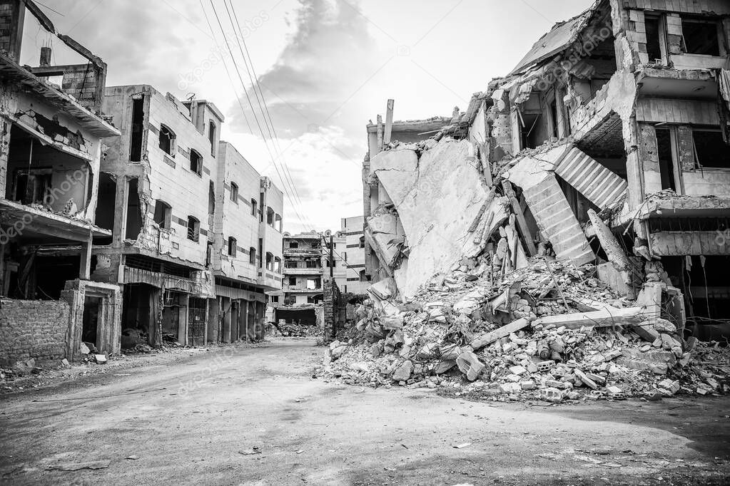 the destruction of the city in Syria