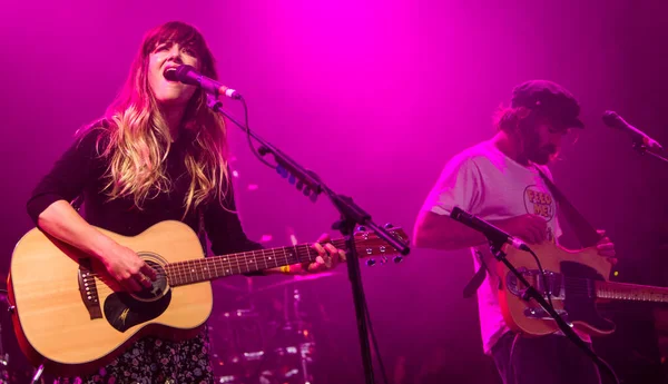 stock image Angus and Julia Stone performing on stage during  music festival 