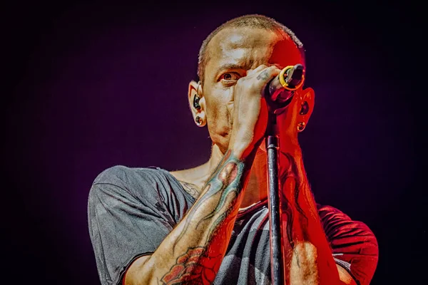 Linkin Park Performing Stage Music Festival — Stock Photo, Image