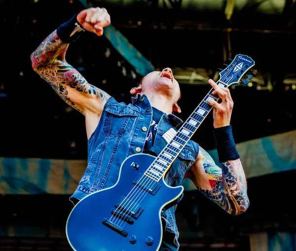 Trivium Actuando Escenario Durante Festival Música — Foto de Stock