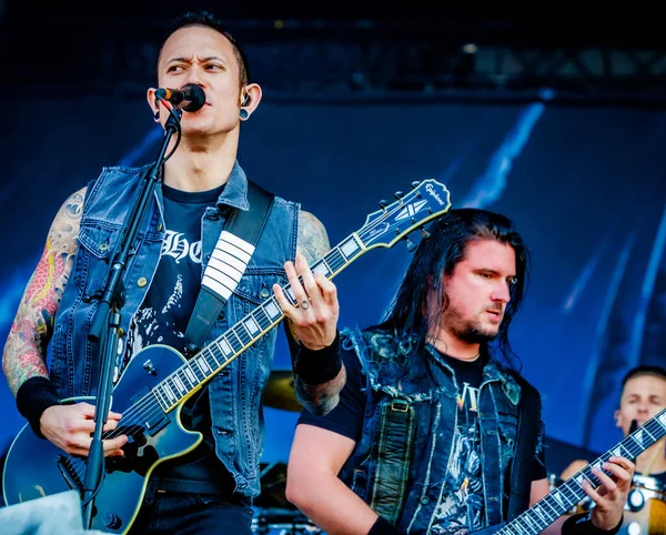 Trivium Actuando Escenario Durante Festival Música — Foto de Stock