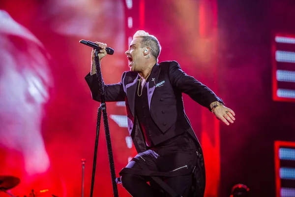 Robbie Williams Beim Pinkpop Festival Juni 2015 Landgraaf Niederlande — Stockfoto