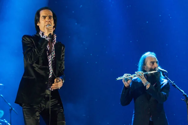 Nick Cave Performing Sziget Music Festival Budapest — Stock Photo, Image