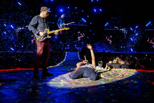 Coldplay Actuando Festival Música Malieveld — Foto de Stock