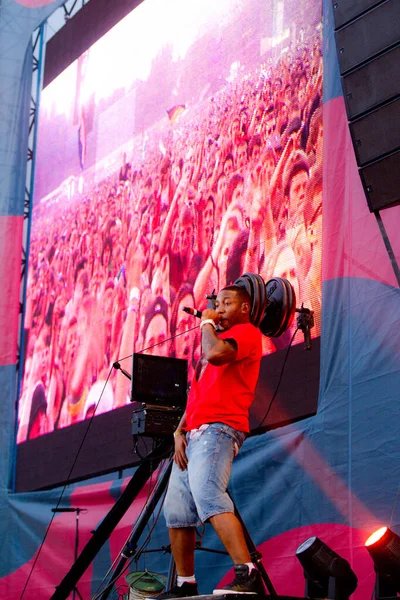 Dizzee Rascal Treedt Sziget Muziekfestival — Stockfoto