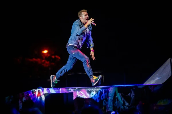 Coldplay Előadás Malieveld Zenei Fesztiválon — Stock Fotó