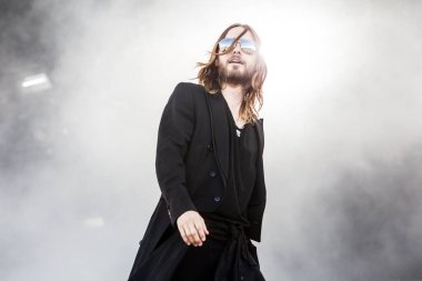 Thirty Seconds To Mars band performing at Pinkpop music festival, Landgraaf clipart