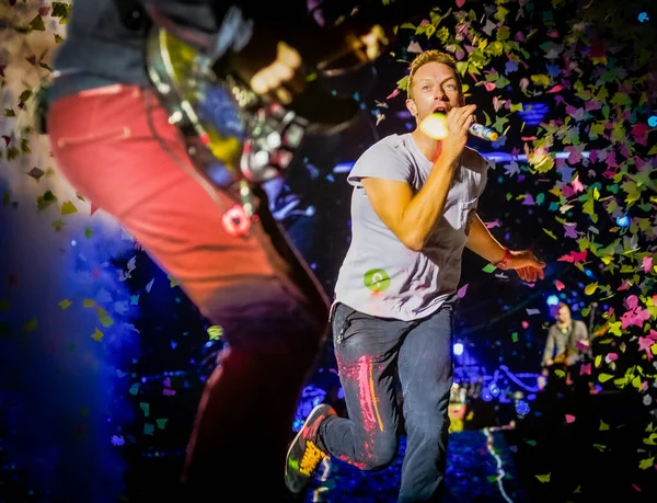 Coldplay Actuando Festival Música Malieveld — Foto de Stock