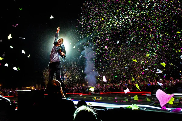 Coldplay Treedt Muziekfestival Malieveld — Stockfoto