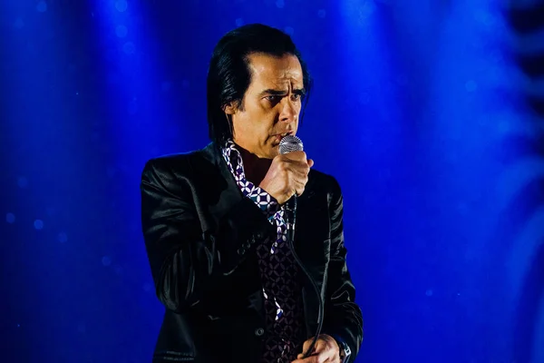 Nick Cave Performing Sziget Music Festival Budapest — Stock Photo, Image