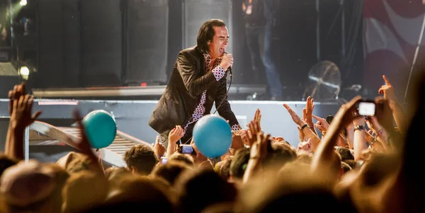 Nick Cave Performing Sziget Music Festival Budapest — Stock Photo, Image