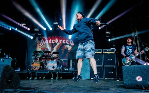 Hatebreed Cântând Scenă Timpul Festivalului Muzică Fortarock — Fotografie, imagine de stoc