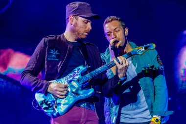 Coldplay performing at Rock Werchter music festival