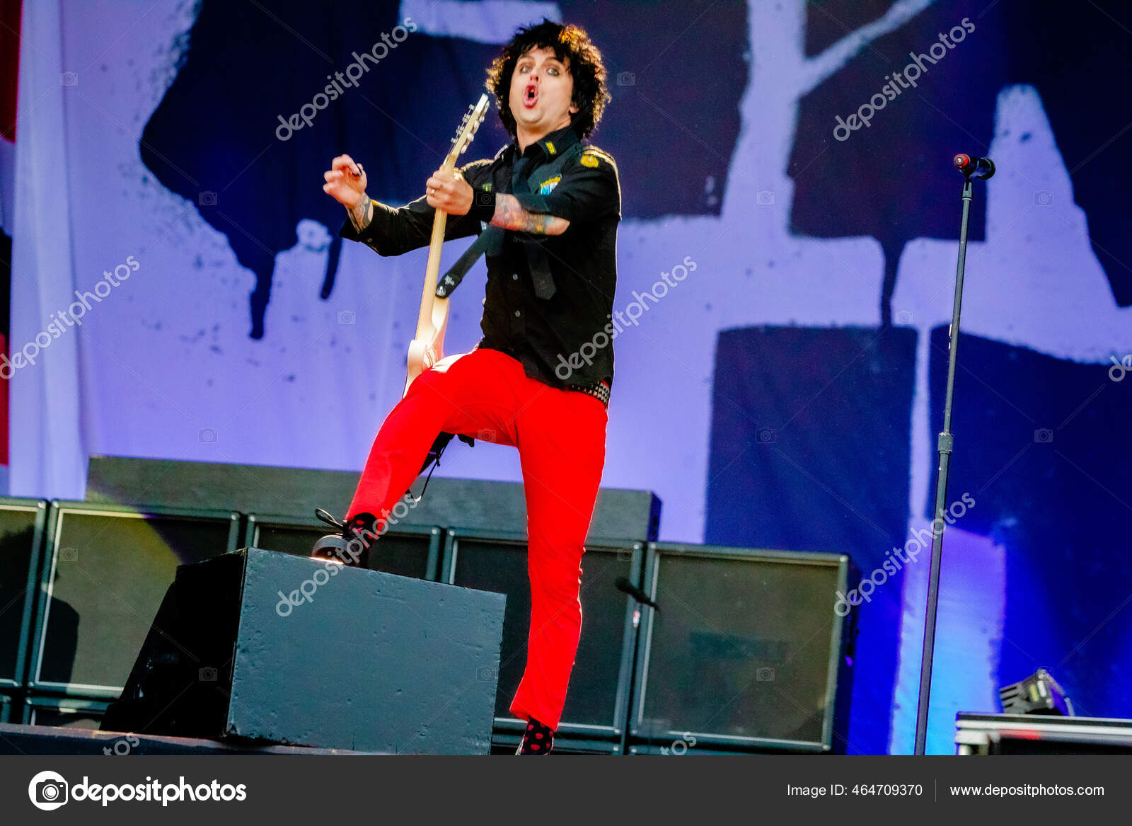 Green Day Выступают Сцене Время Концерта – Стоковое Редакционное.