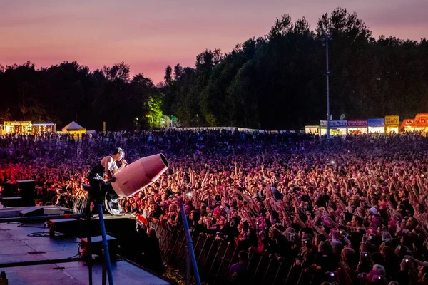 Rammstein Występuje Scenie Podczas Koncertu Muzycznego — Zdjęcie stockowe