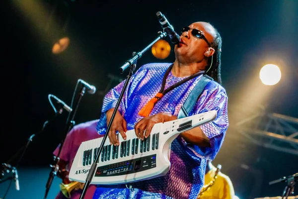 Stevie Wonder Actuando Escenario Durante Concierto Música — Foto de Stock