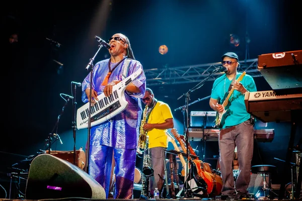 Stevie Wonder Actuando Escenario Durante Concierto Música — Foto de Stock