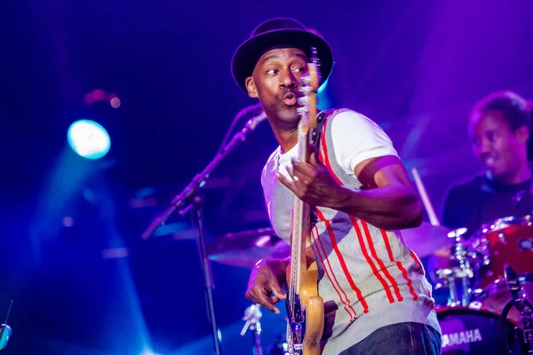 Marcus Miller Actuando Escenario Durante Concierto Música — Foto de Stock