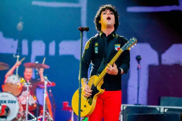 Green Day Actuando Escenario Durante Concierto Música — Foto de Stock