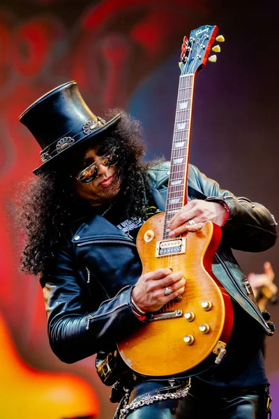 Slash Actuando Escenario Durante Concierto Música — Foto de Stock