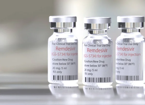 Vial Drug Remdesivir Covid Coronavirus Treatment — Stock Photo, Image