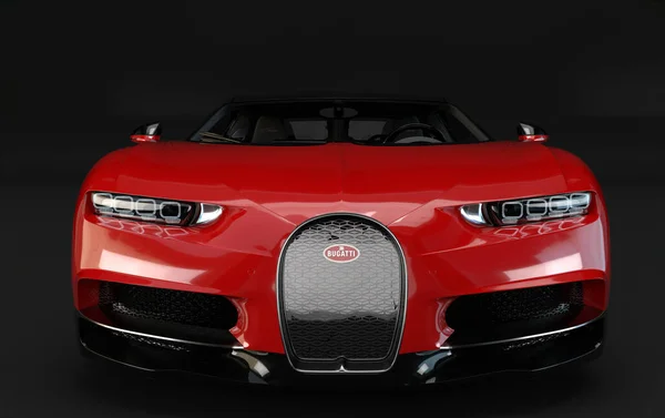 Bugatti Chiron Studio Uno Sfondo Nero — Foto Stock