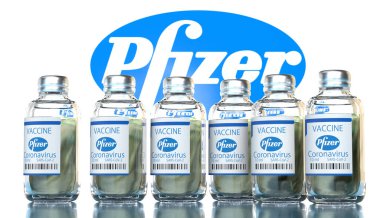 GERMANY - 10 Kasım 2020: Pfizer ve BioNTech tarafından ortaklaşa geliştirilen Covid-19 aşısı