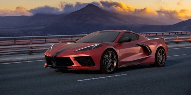 Chevrolet Corvette Stingray asfalt yolda