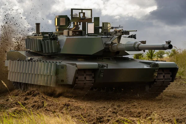 M1A2 Sep Abrams Tusk Tank Training Ground — Stock Photo, Image