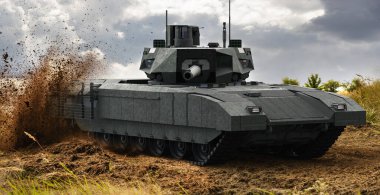 Son nesil T-14 Armata Rus tankı, eğitim sahasında.