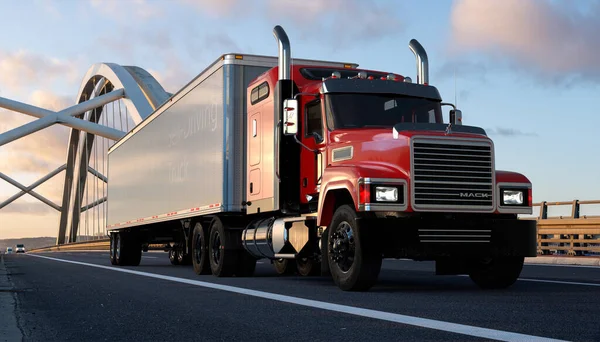 American Mack Truck Aangepast Voor Autonoom Rijden Openbare Weg — Stockfoto