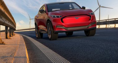 Ford Mustang Mach-E , All-Electric SUV.	