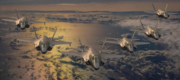 Формирование Самолётов Lockheed Martin Lightning — стоковое фото