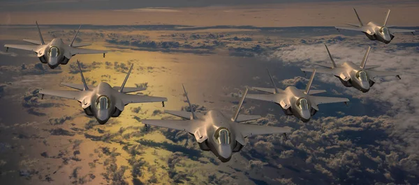 Lockheed Martin Formacja Samolotów Lightning — Zdjęcie stockowe