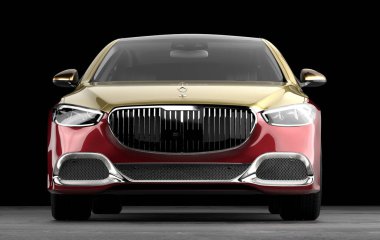 Lüks Mercedes S-Sınıfı Maybach limuzini stüdyoda.