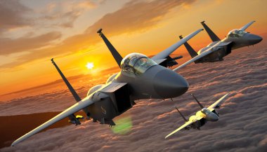 F-15E Saldırı Kartalı savaş düzeninde.