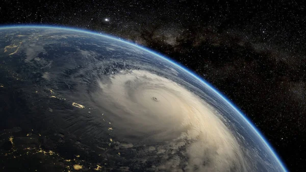 Tropikal Fırtınanın Gözünün Uydu Görüntüsü — Stok fotoğraf