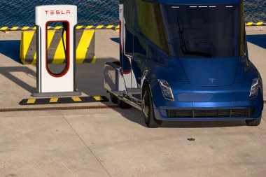 Tesla yarı kamyon elektrikli kamyonlar Tesla süperşarj s şarj