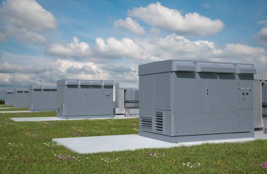 DC Enerji Depolama Sistemi ve Güç Dönüştürme Sistemi 3D Hazırlama.