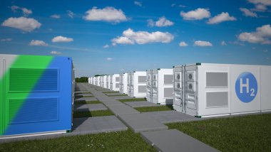 Hidrojen üretimi için konteynerize elektroliserler modern s